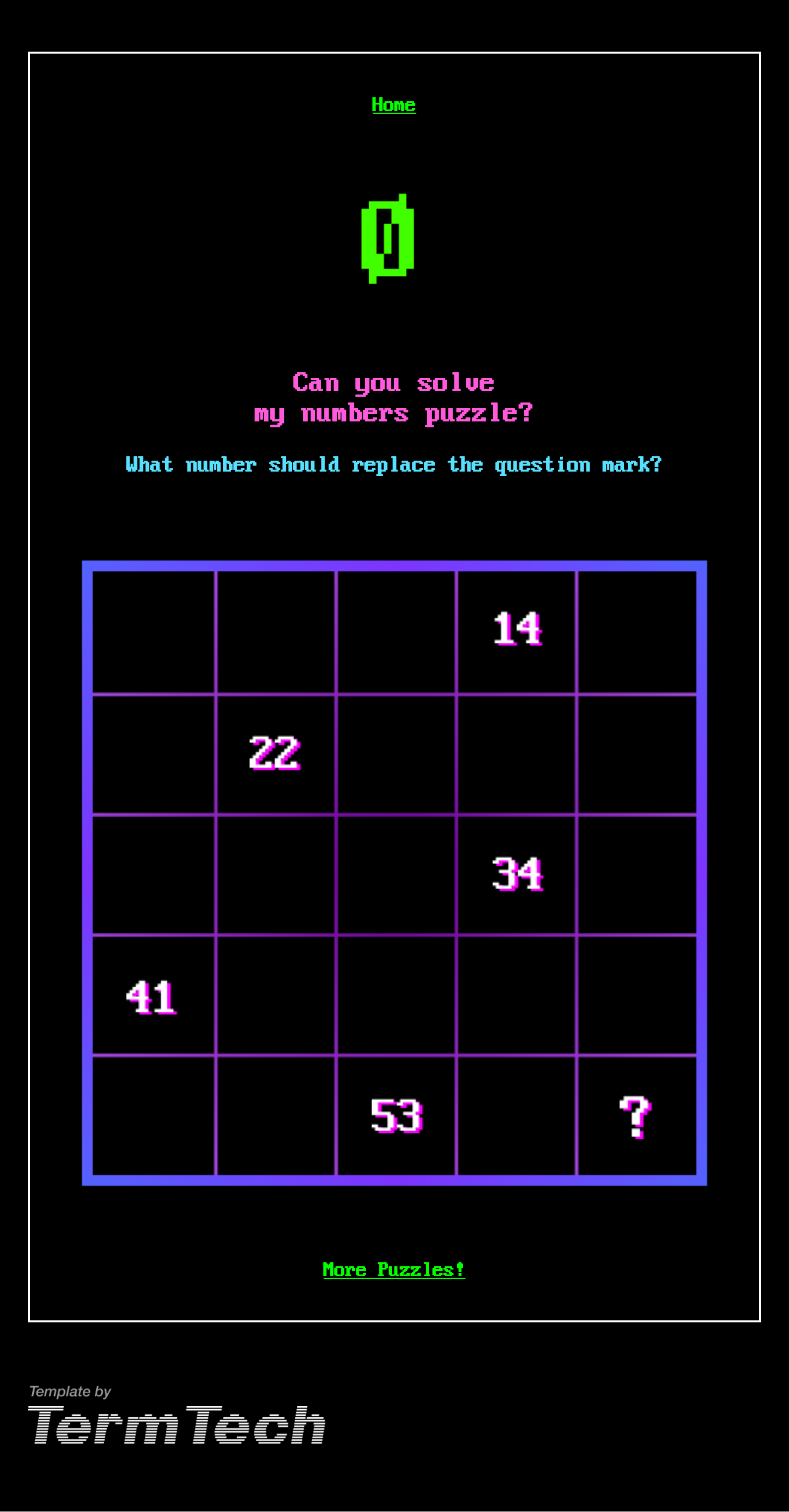 A puzzle website, part of the clue chain leading to a password.