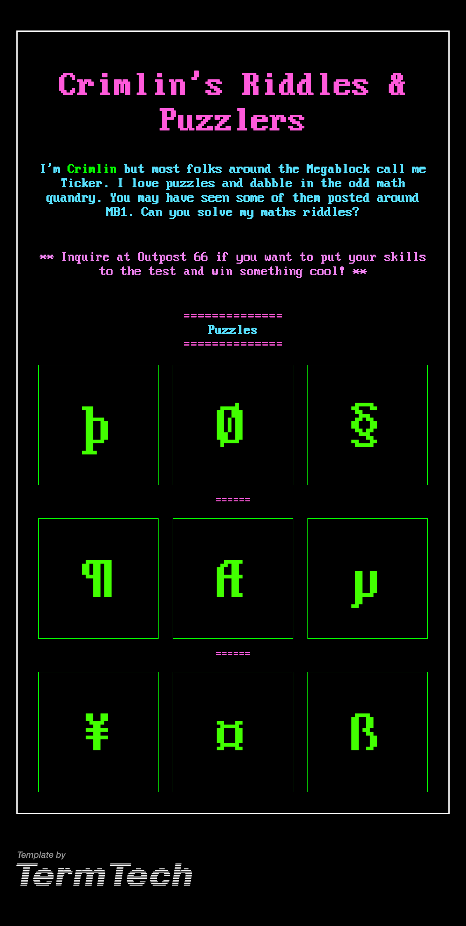 A puzzle website, part of the clue chain leading to a password.