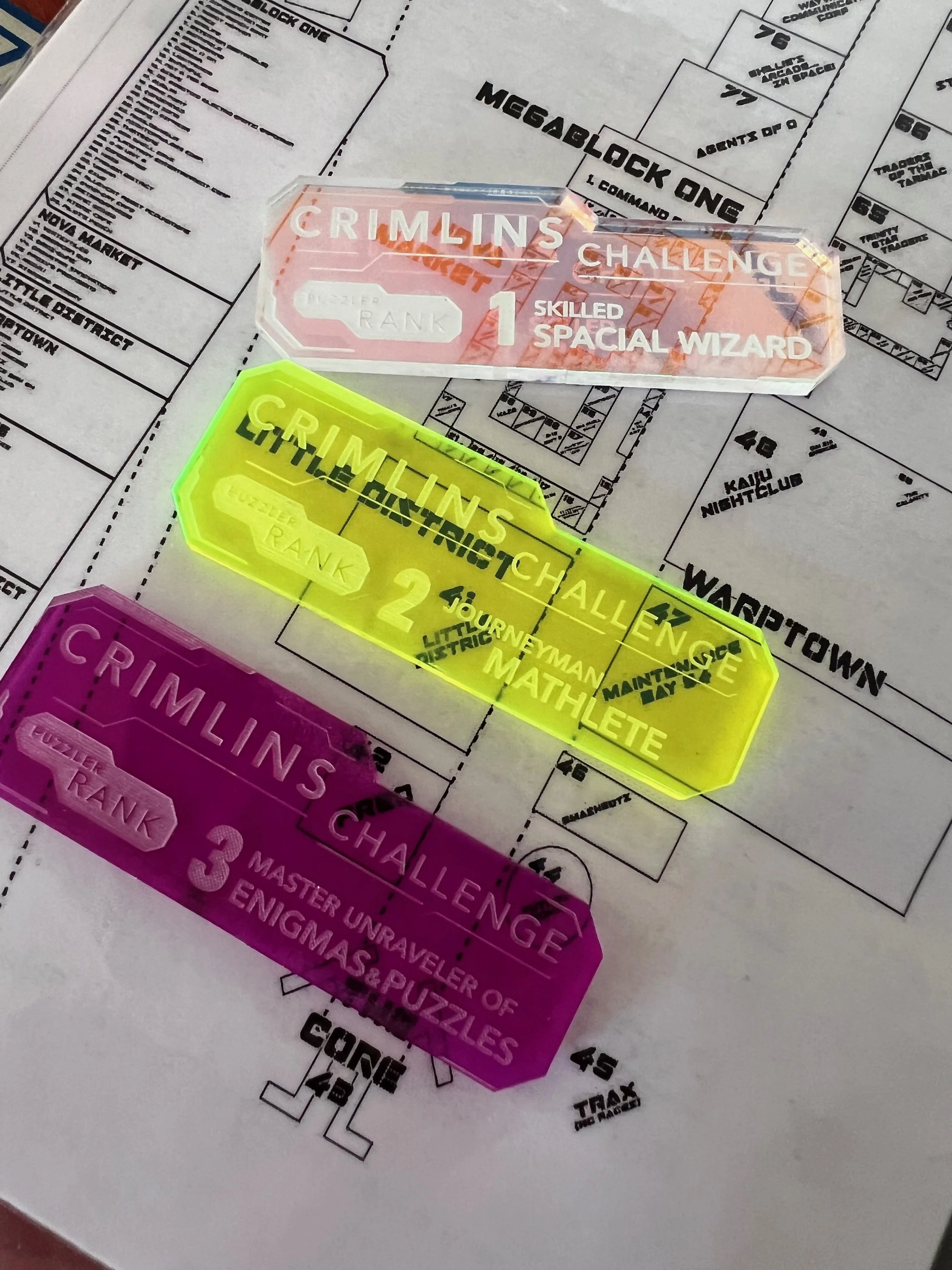 A physical puzzle clue found on-site.