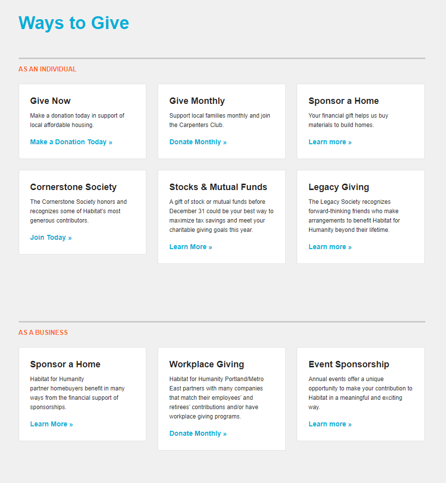 Condensing several portal pages into one directory allowing folks to get where they are going in as little as 2 clicks rather than 4 or more.