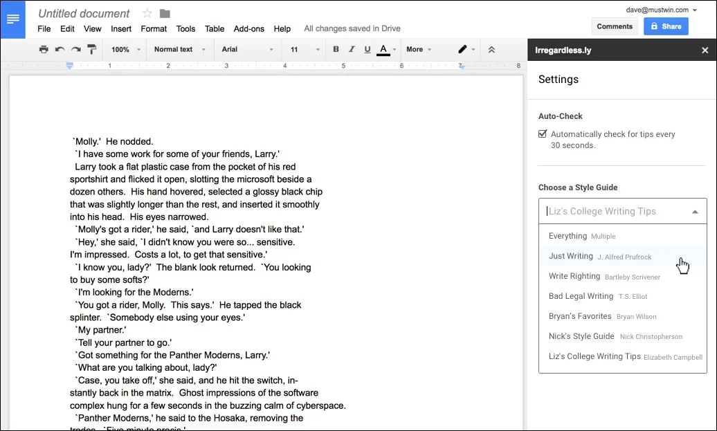 A multi-select box that allows users to select multiple style guides.