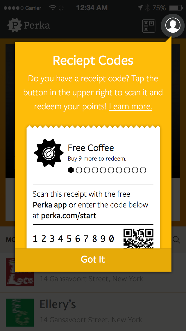 Version 3: the winning concept, a pop-over feature announcement.
