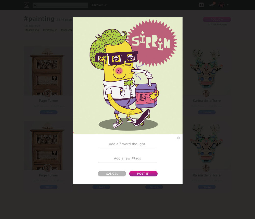Media uploader, share step.